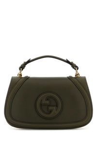 Gucci Women Bottle Green Leather Gucci Blondie Handbag