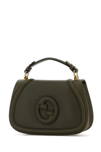 Gucci Women Bottle Green Leather Gucci Blondie Handbag