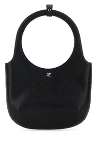Courreges Women Black Leather Holy Handbag