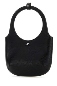 Courreges Women Black Leather Holy Handbag