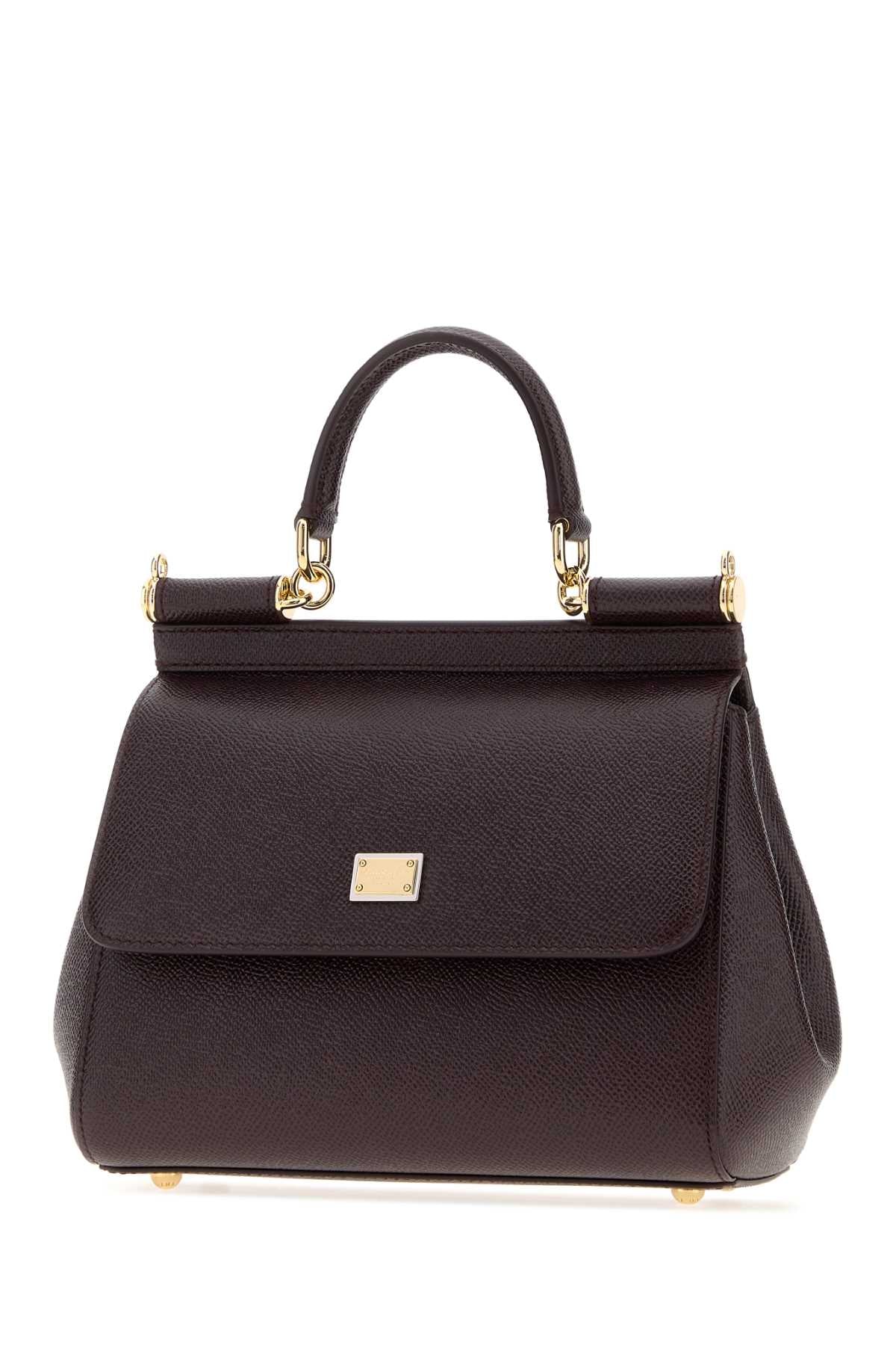 Dolce & Gabbana Women Aubergine Leather Medium Sicily Handbag