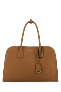 Prada Women Camel Leather Medium Shopping Bag