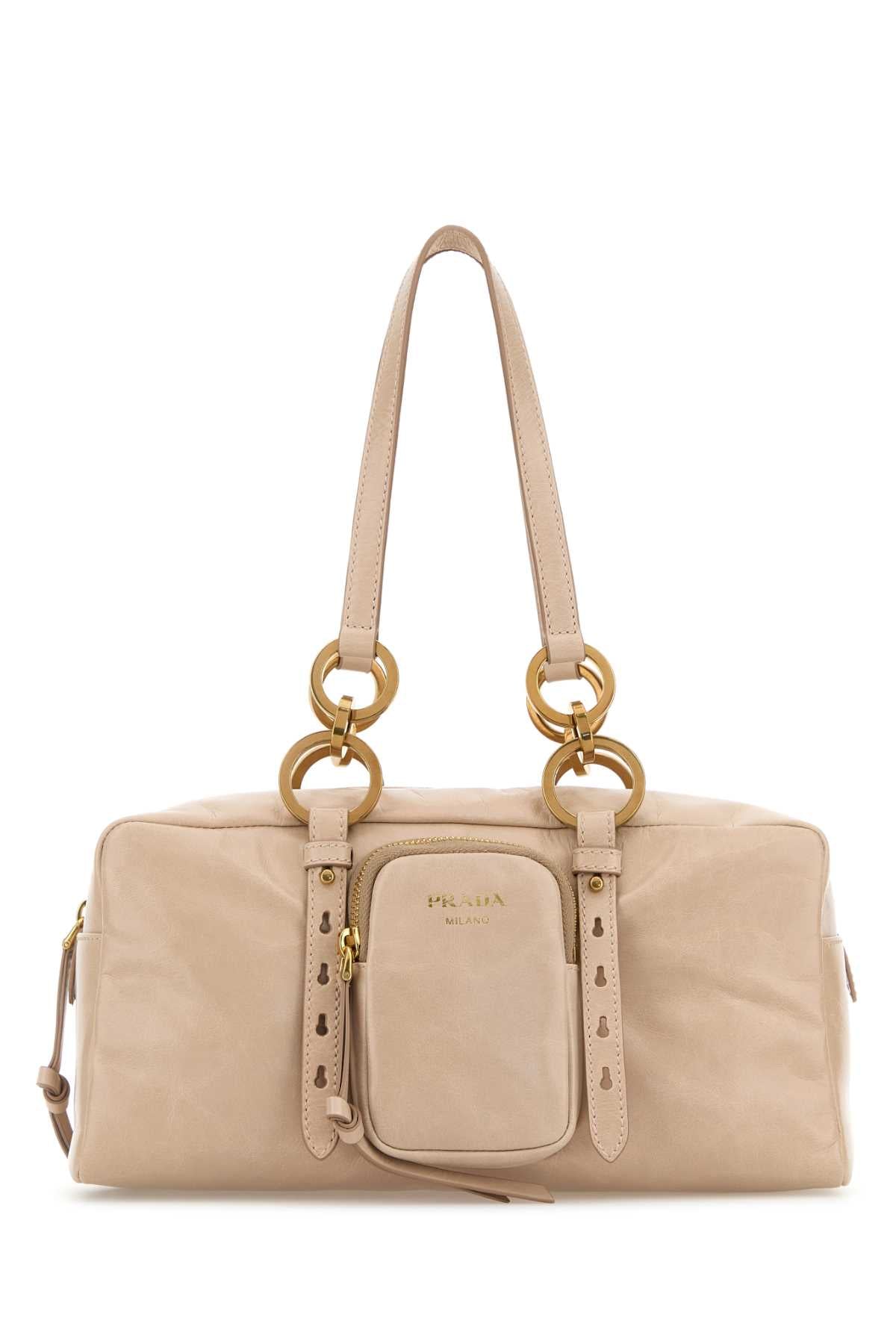 Prada Women Powder Pink Leather Handbag