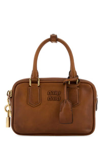 Miu Miu Women Caramel Leather Arcadie Handbag