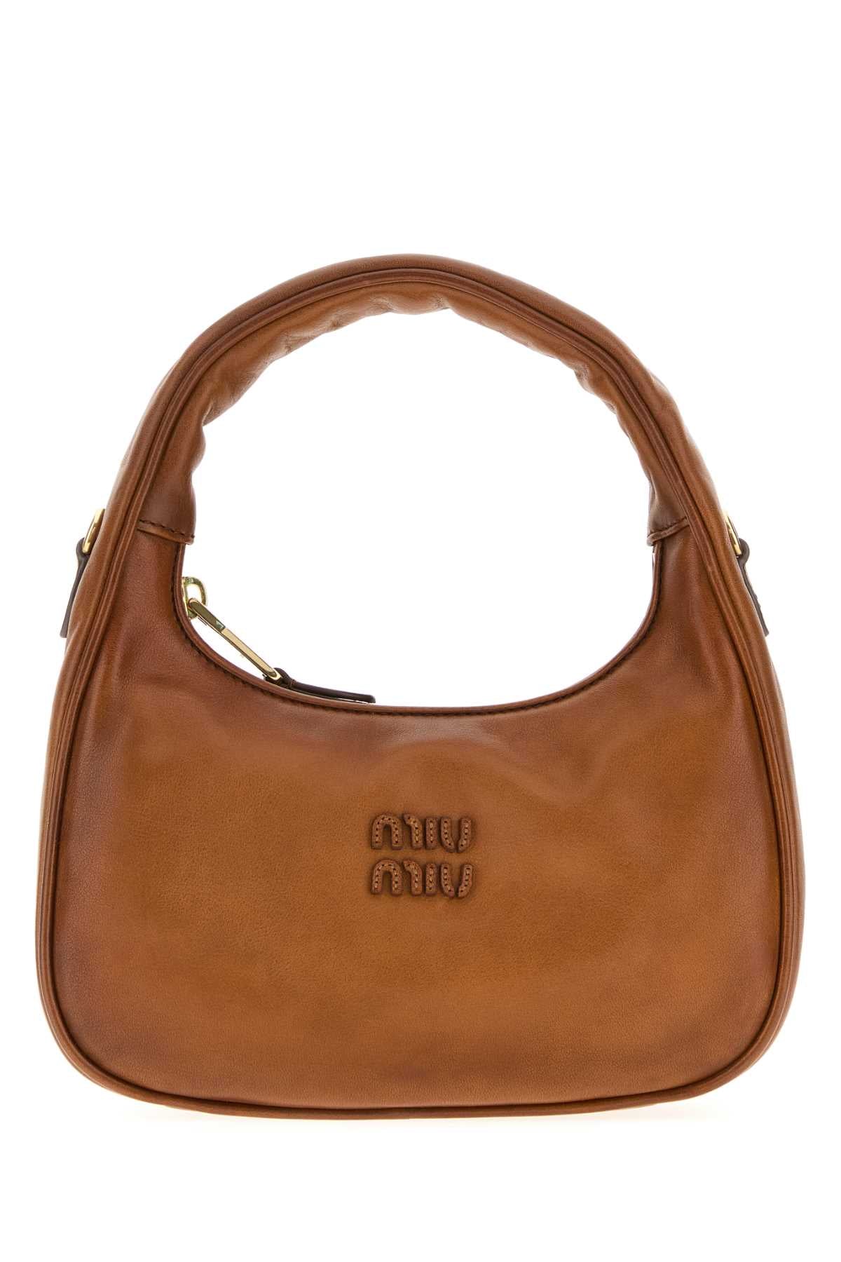 Miu Miu Women Caramel Leather Wander Handbag