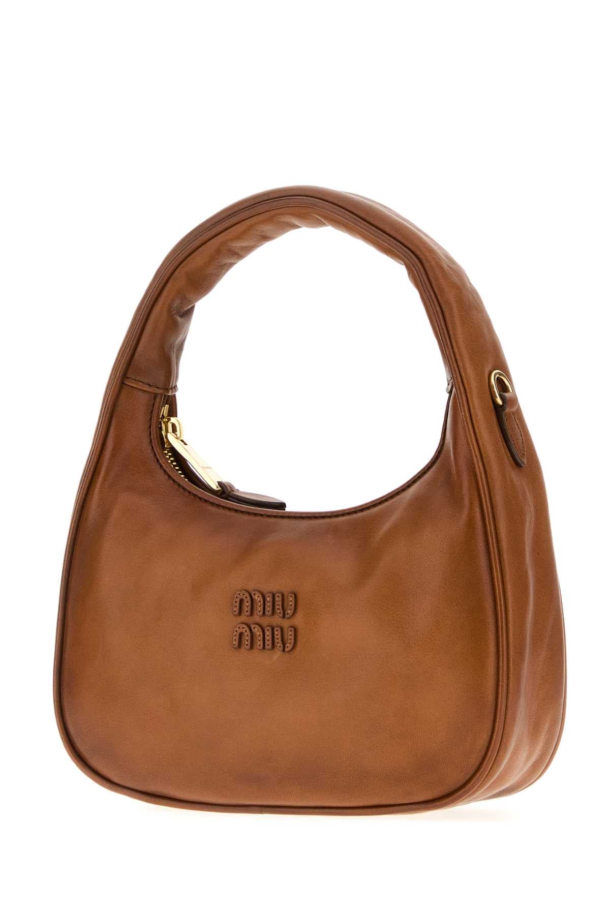 Miu Miu Women Caramel Leather Wander Handbag