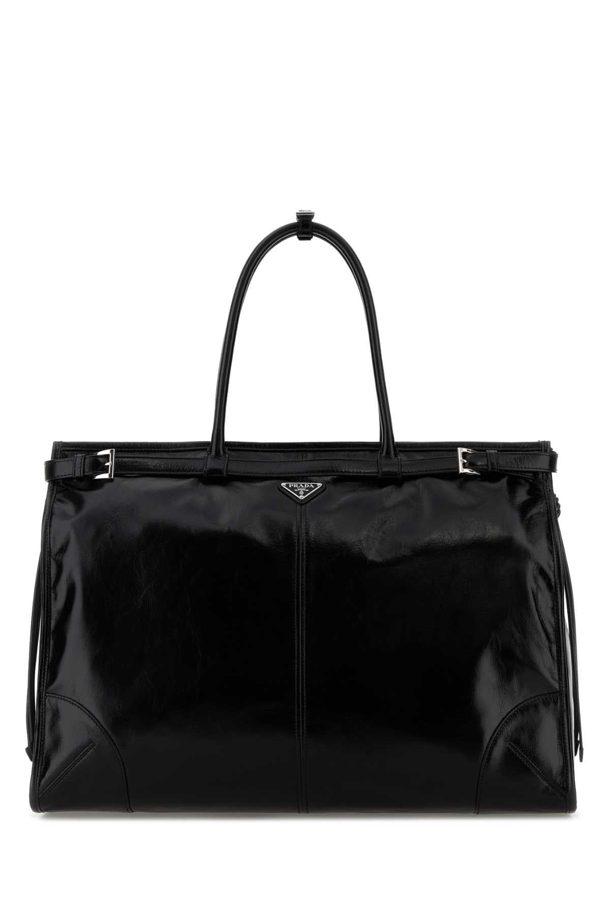 PRADA Prada Men Black Leather Large Shopping Bag