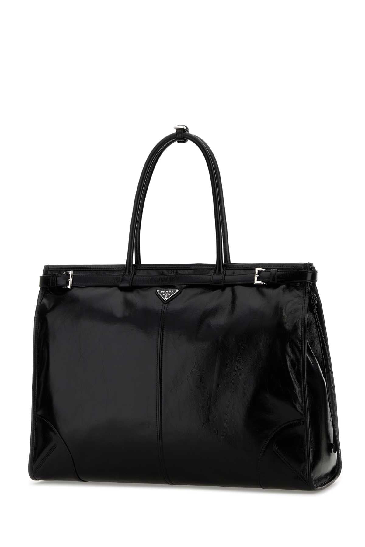 PRADA Prada Men Black Leather Large Shopping Bag