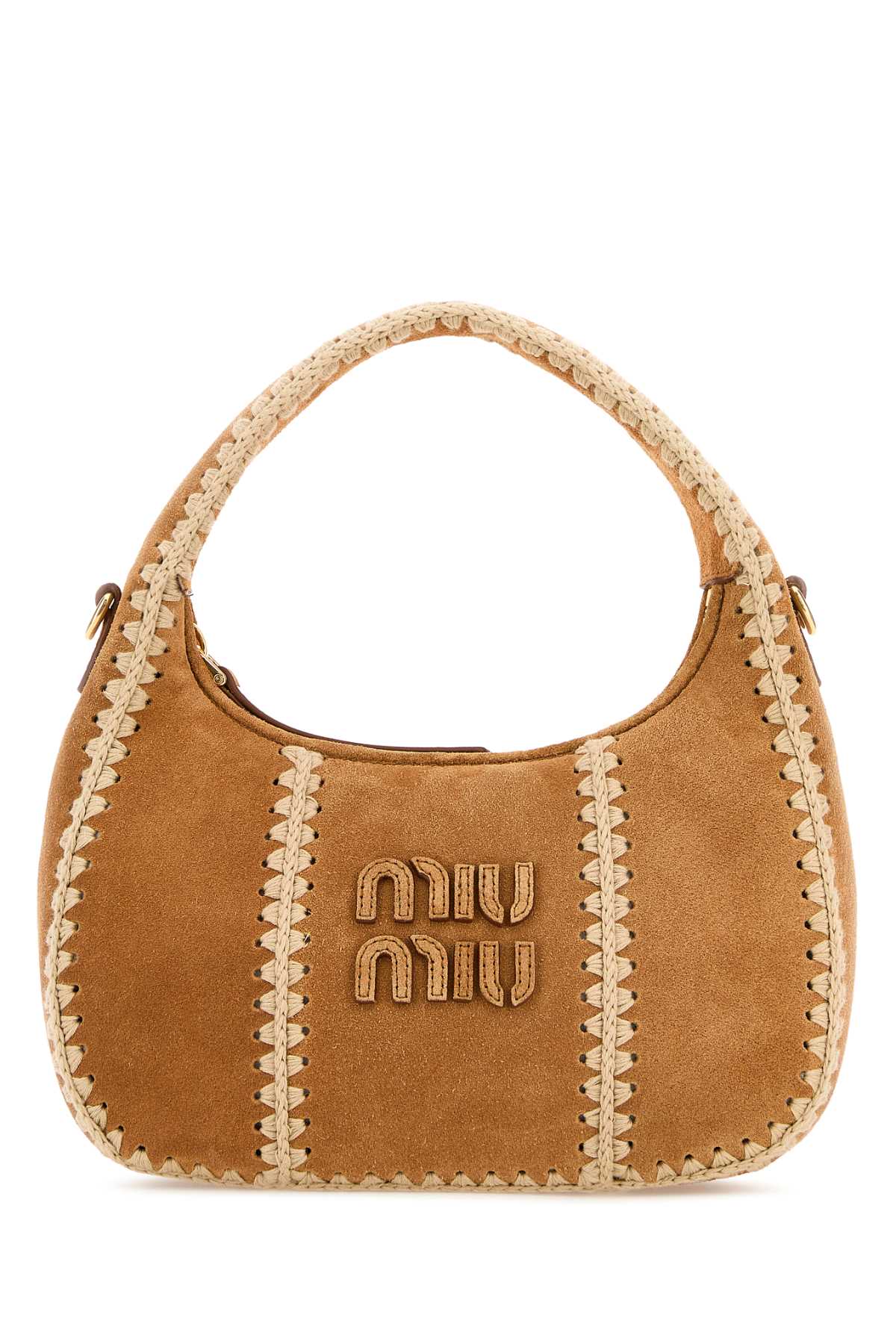 Miu Miu Women Beige Suede Handbag