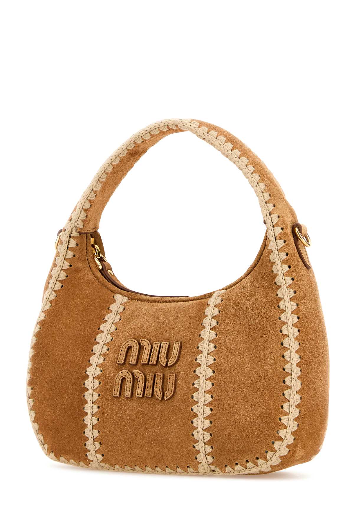 Miu Miu Women Beige Suede Handbag