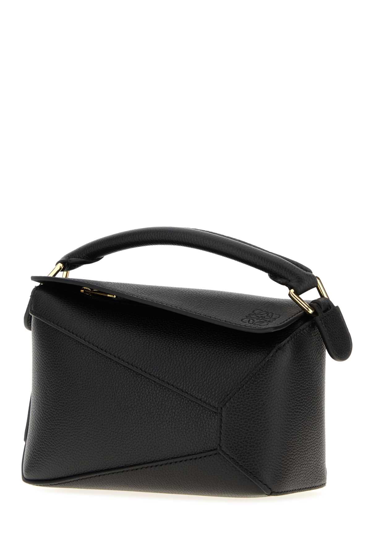 LOEWE Loewe Women Black Leather Mini Puzzle Handbag