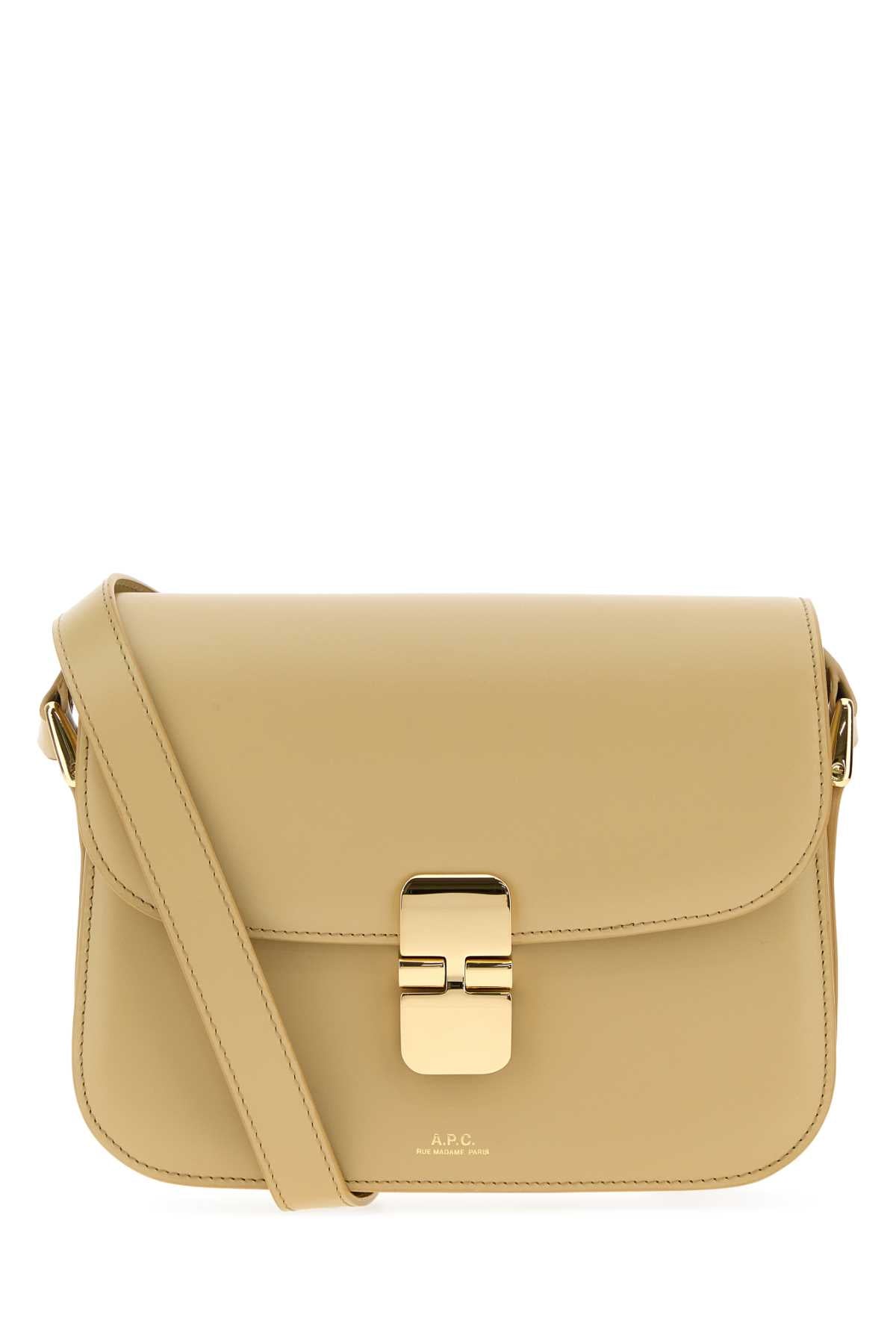 A.P.C. Women Beige Leather Small Grace Crossbody Bag