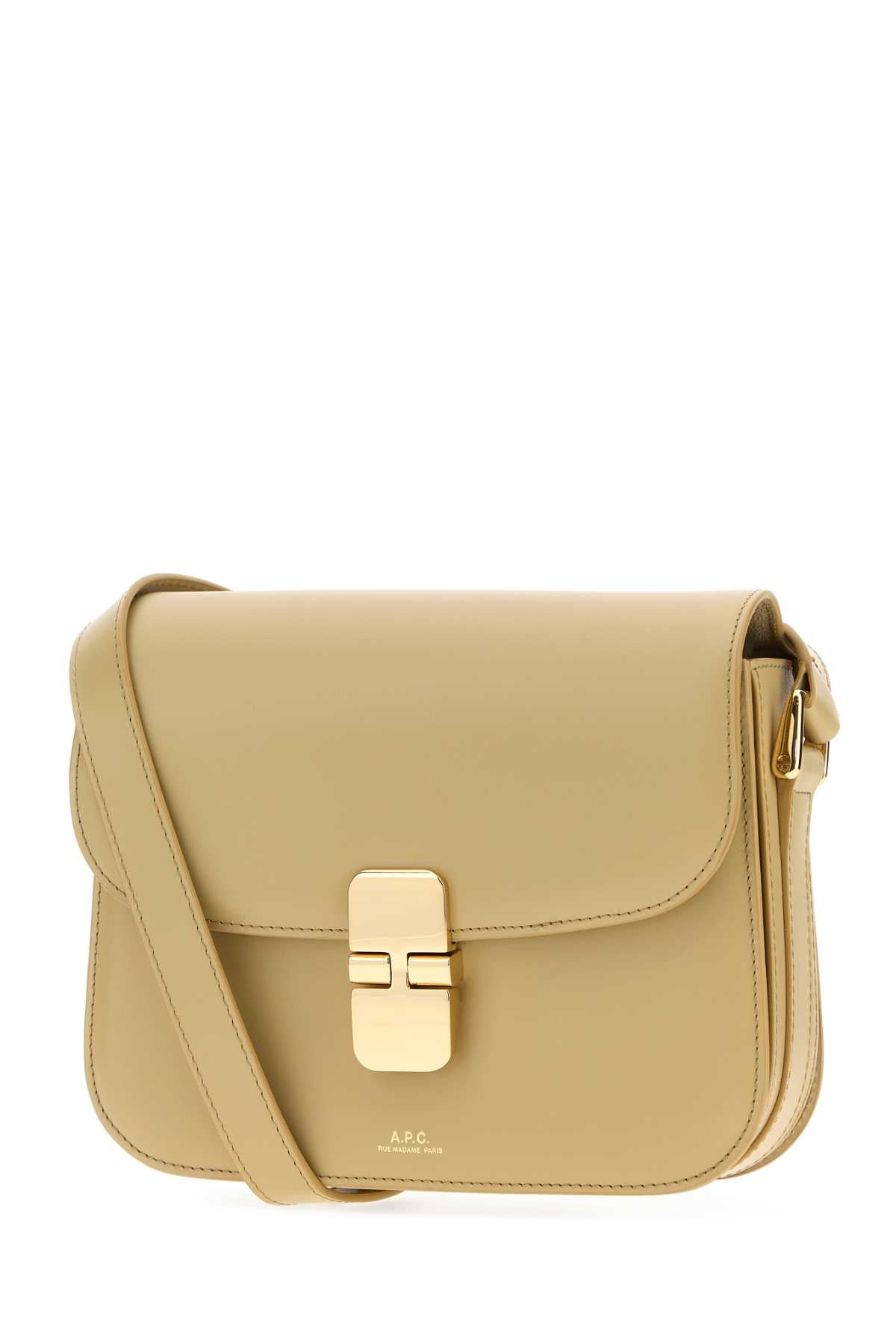 A.P.C. Women Beige Leather Small Grace Crossbody Bag