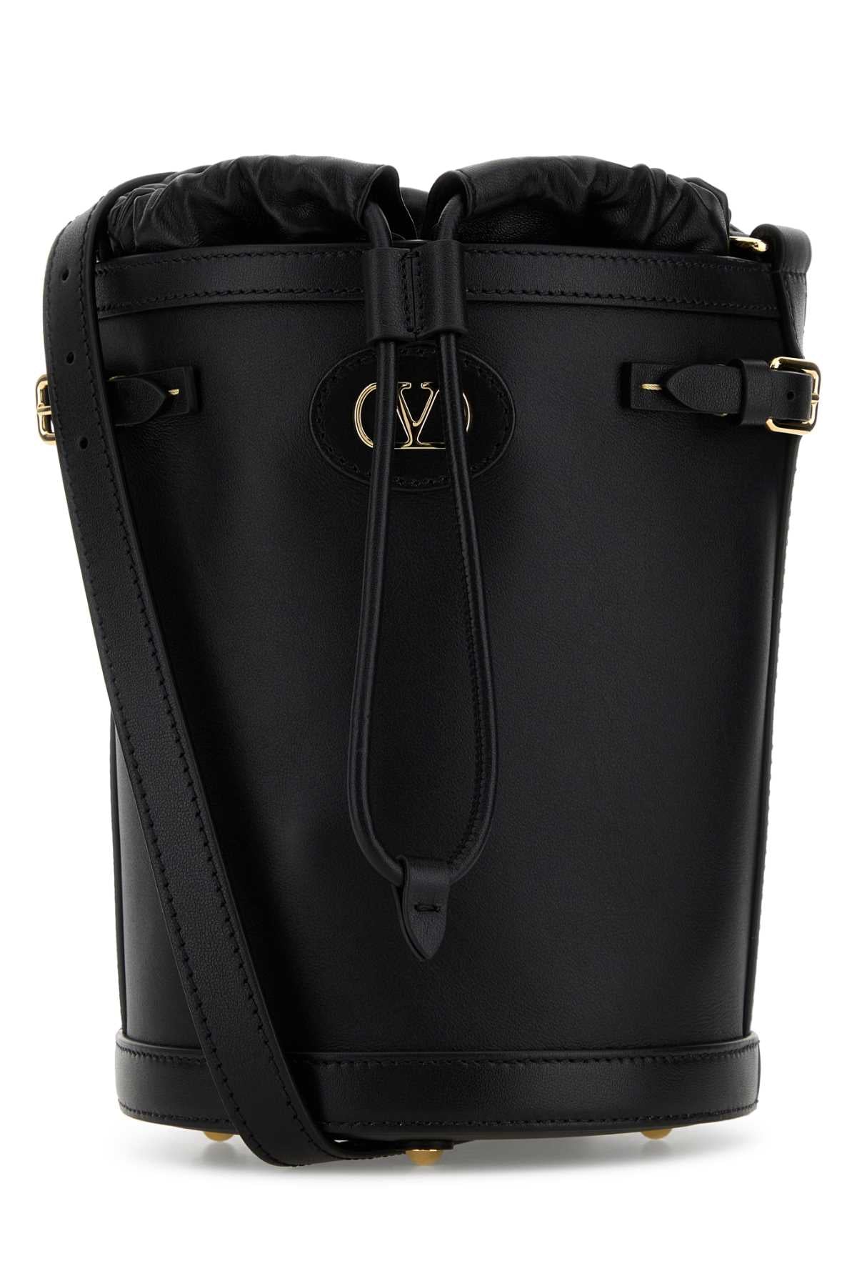 VALENTINO GARAVANI Valentino Garavani Women Black Leather Antibes Bucket Bag