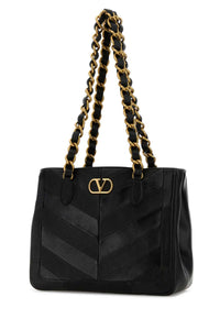 VALENTINO GARAVANI Valentino Garavani Women Black Leather La Seine Shopping Bag