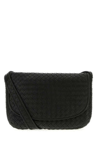 Bottega Veneta Men Black Leather Crossbody Bag