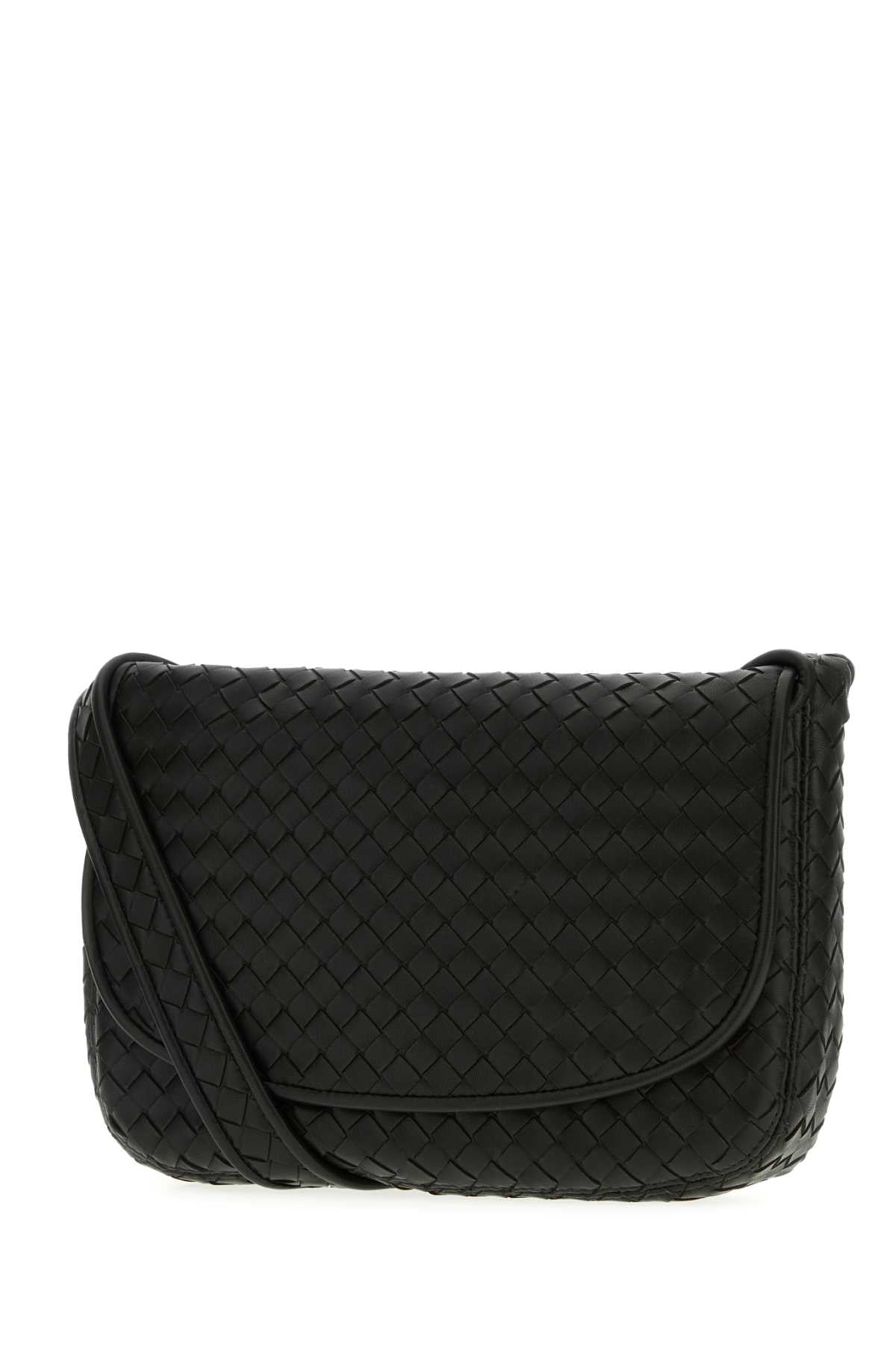 Bottega Veneta Men Black Leather Crossbody Bag