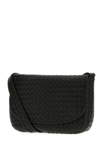Bottega Veneta Men Black Leather Crossbody Bag