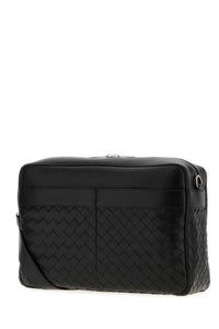 Bottega Veneta Men Black Leather Crossbody Bag