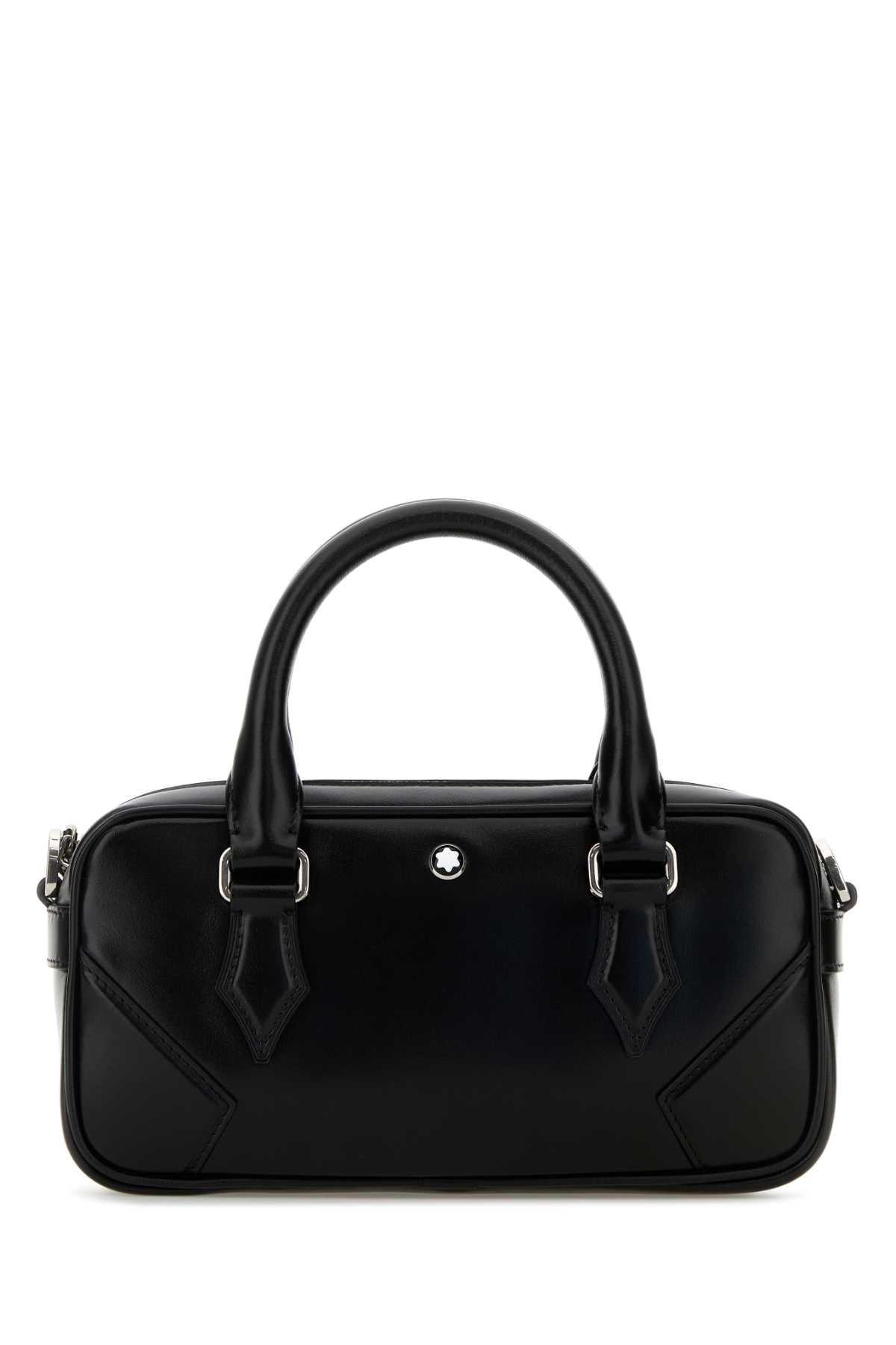 Montblanc Men Black Leather Small Bowling Handbag