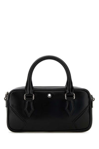 Montblanc Men Black Leather Small Bowling Handbag