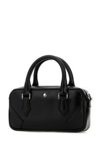Montblanc Men Black Leather Small Bowling Handbag