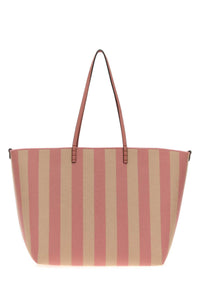 Fendi Women Embroidered Canvas Reversible Shopping Bag