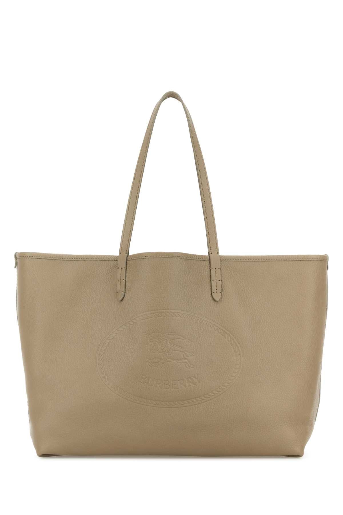Burberry Women Cappuccino Leather Shopping Bag