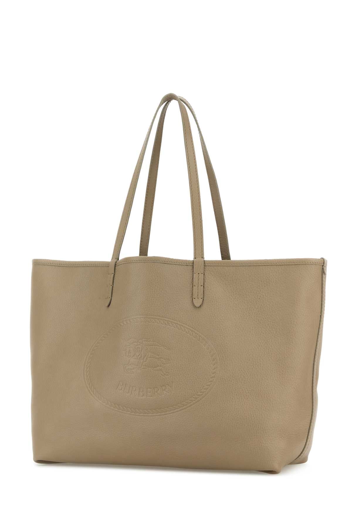 Burberry Women Cappuccino Leather Shopping Bag