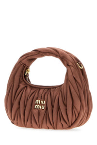 Miu Miu Women Antiqued Pink Satin Mini Wander Handbag