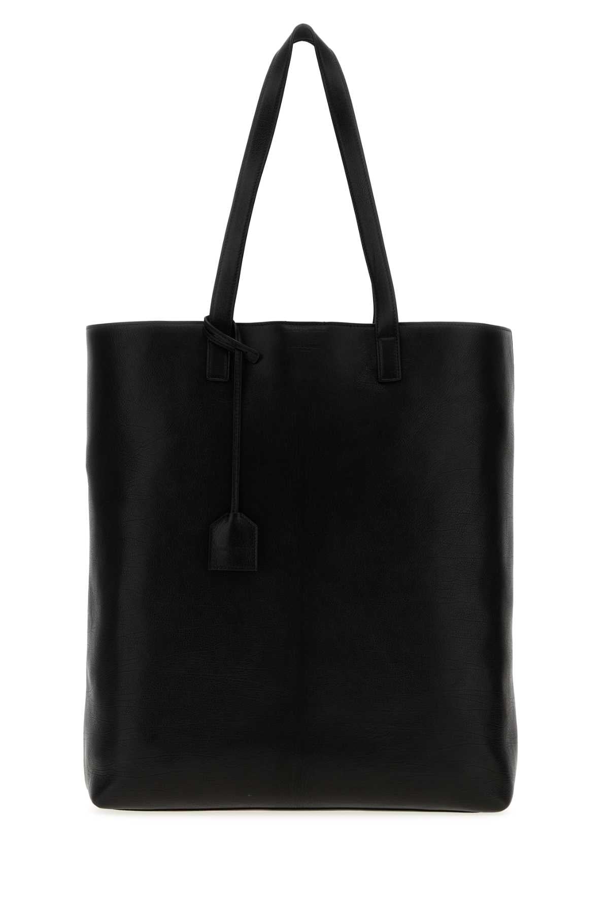 Saint Laurent Men Black Leather Shopping Bag
