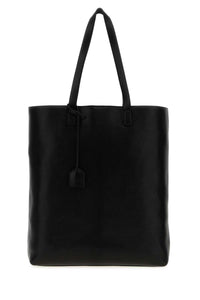 Saint Laurent Men Black Leather Shopping Bag