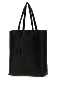 Saint Laurent Men Black Leather Shopping Bag