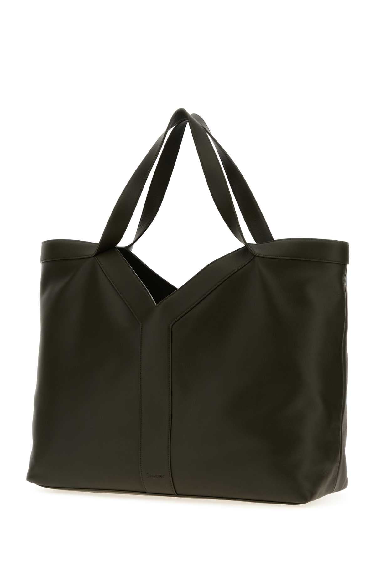 Saint Laurent Men Mud Leather Oversize Shopping Bag