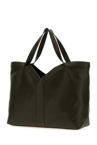 Saint Laurent Men Mud Leather Oversize Shopping Bag