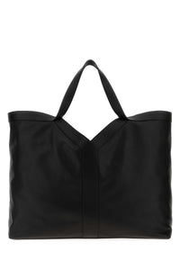 SAINT LAURENT Saint Laurent Men Black Leather Maxi Shopping Bag