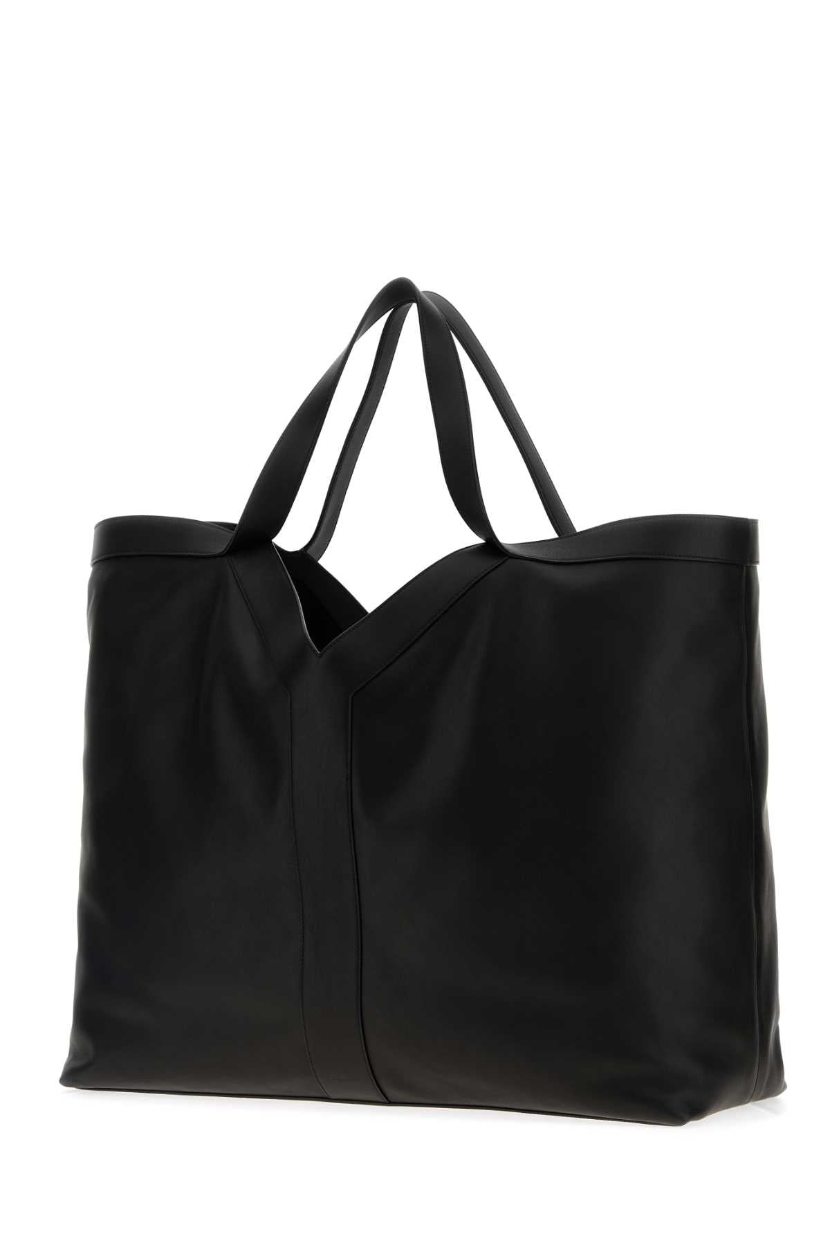 SAINT LAURENT Saint Laurent Men Black Leather Maxi Shopping Bag
