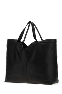SAINT LAURENT Saint Laurent Men Black Leather Maxi Shopping Bag