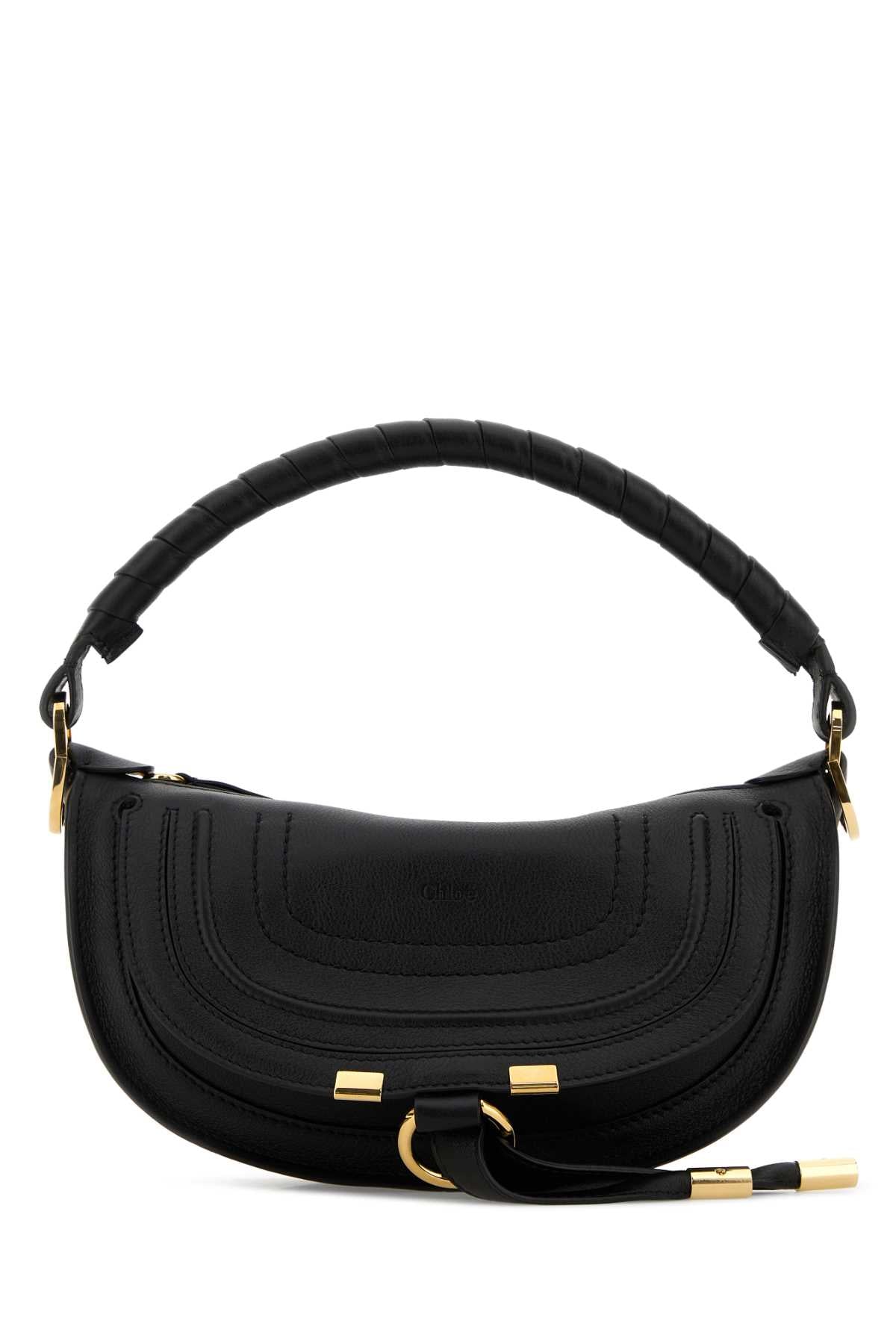 Chloe Women Black Leather Mini Marcie Shoulder Bag