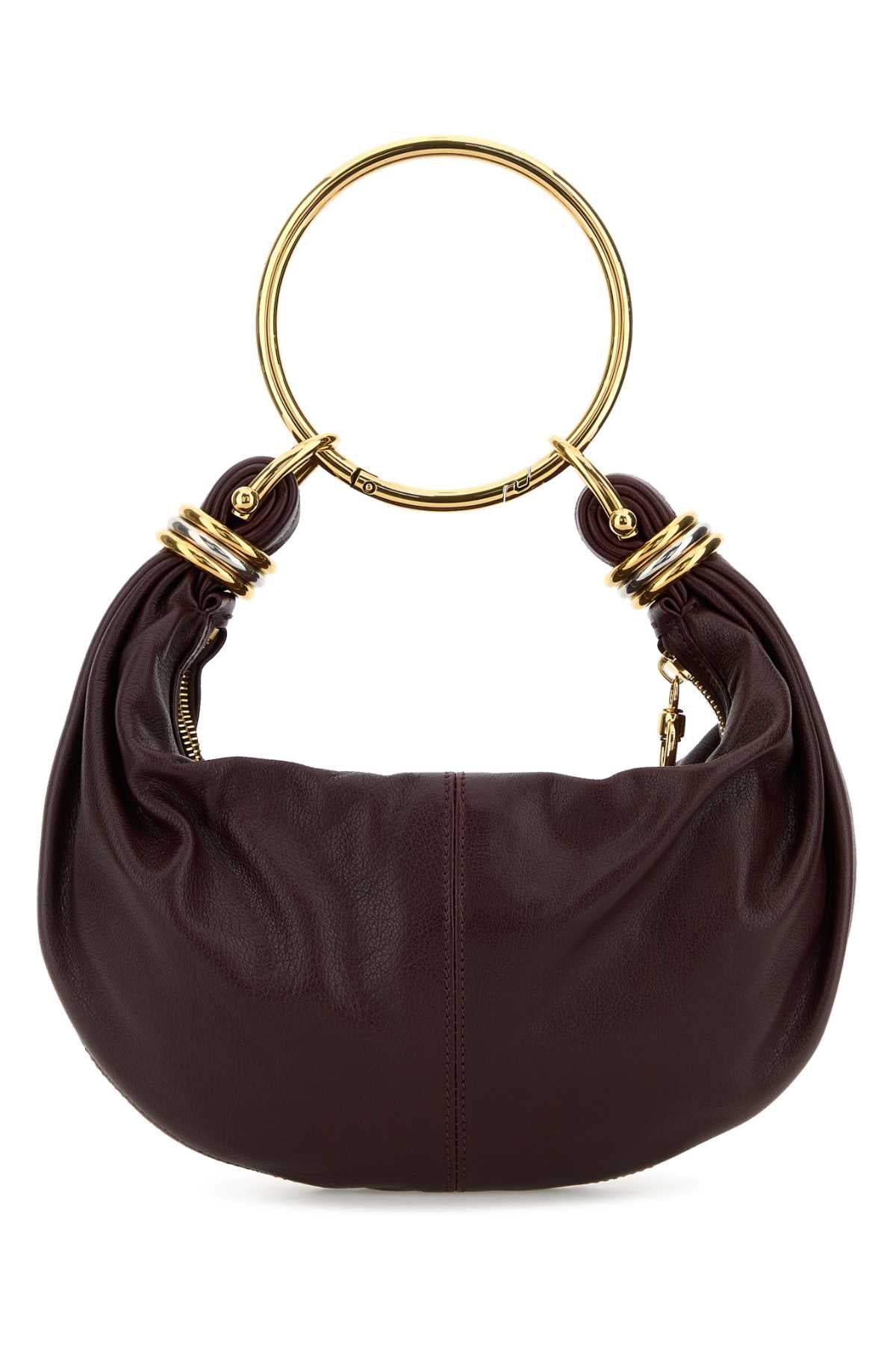 Chloe Women Aubergine Leather Small Bracelet Handbag