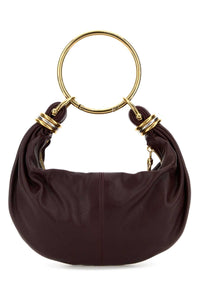 Chloe Women Aubergine Leather Small Bracelet Handbag