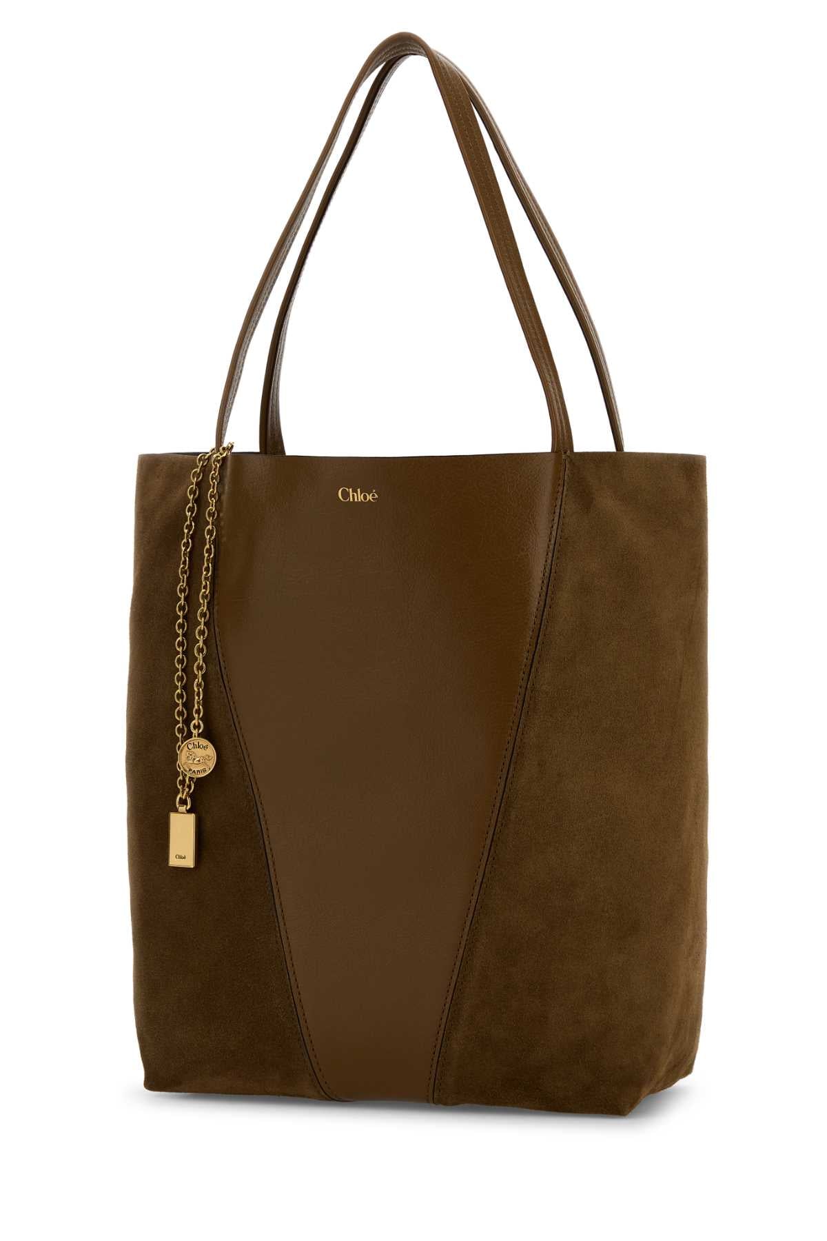 CHLOE Chloe Women Brown Leather And Suede Chloã¨ Spin Shopping Bag