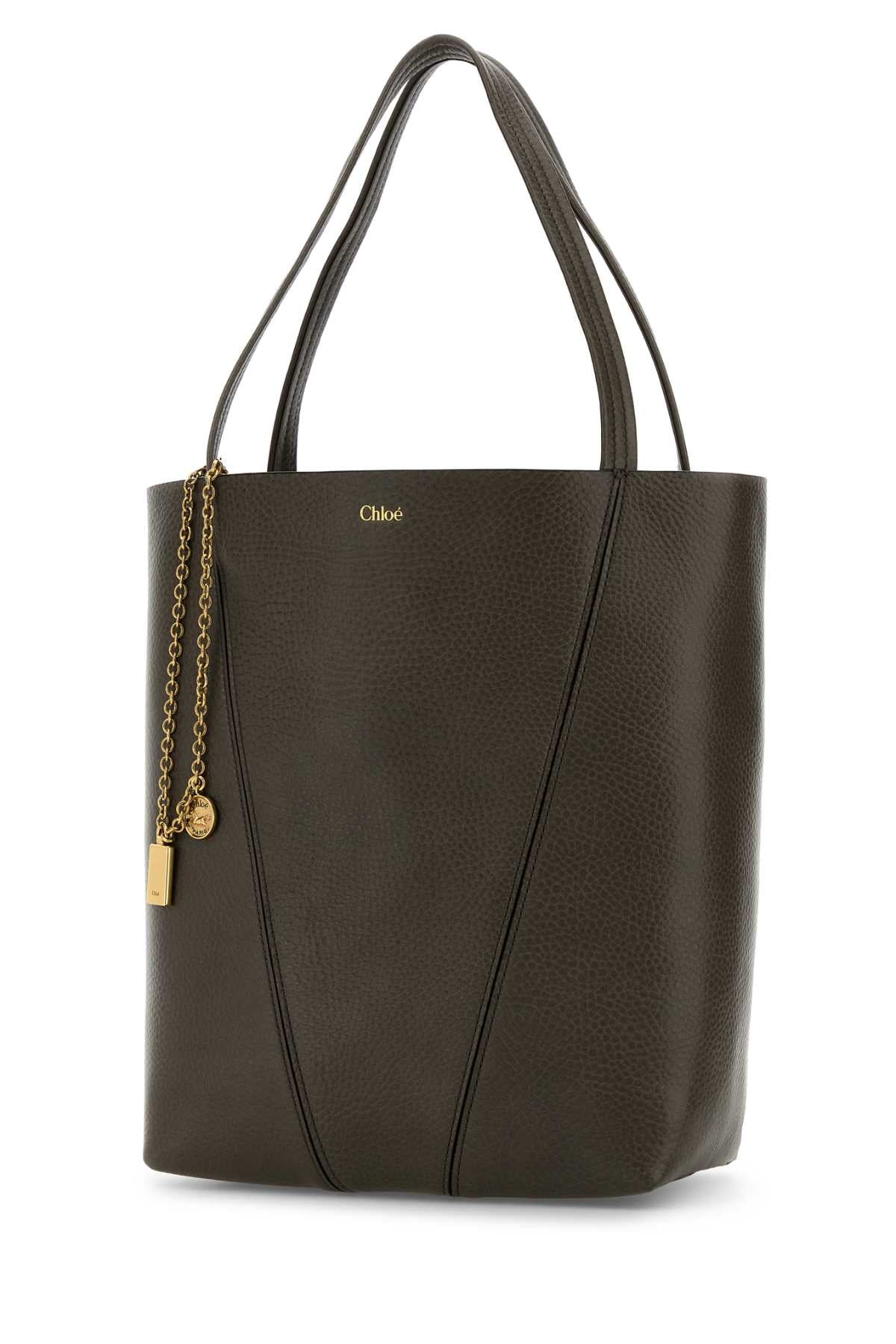 CHLOE Chloe Women Mud Leather Spin Shopping Bag