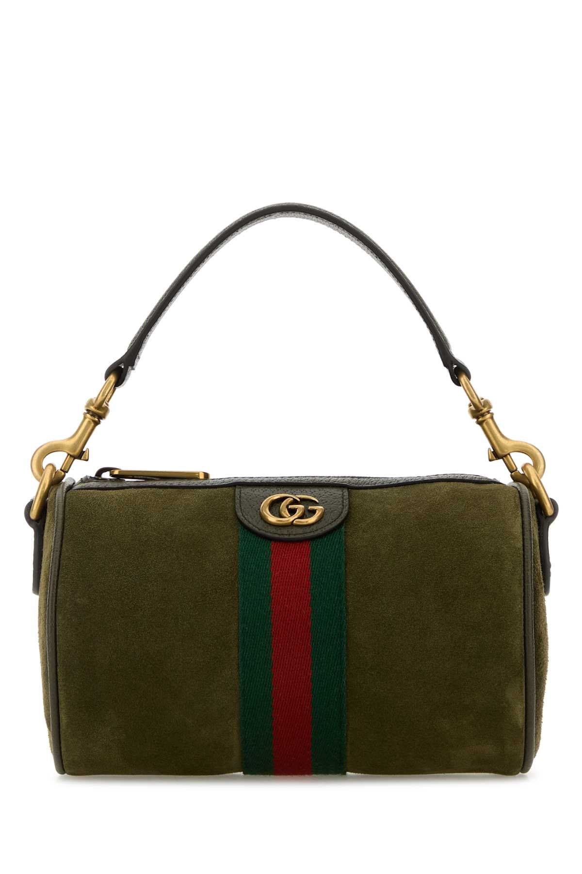 Gucci Men Olive Green Suede Mini Ophidia Handbag