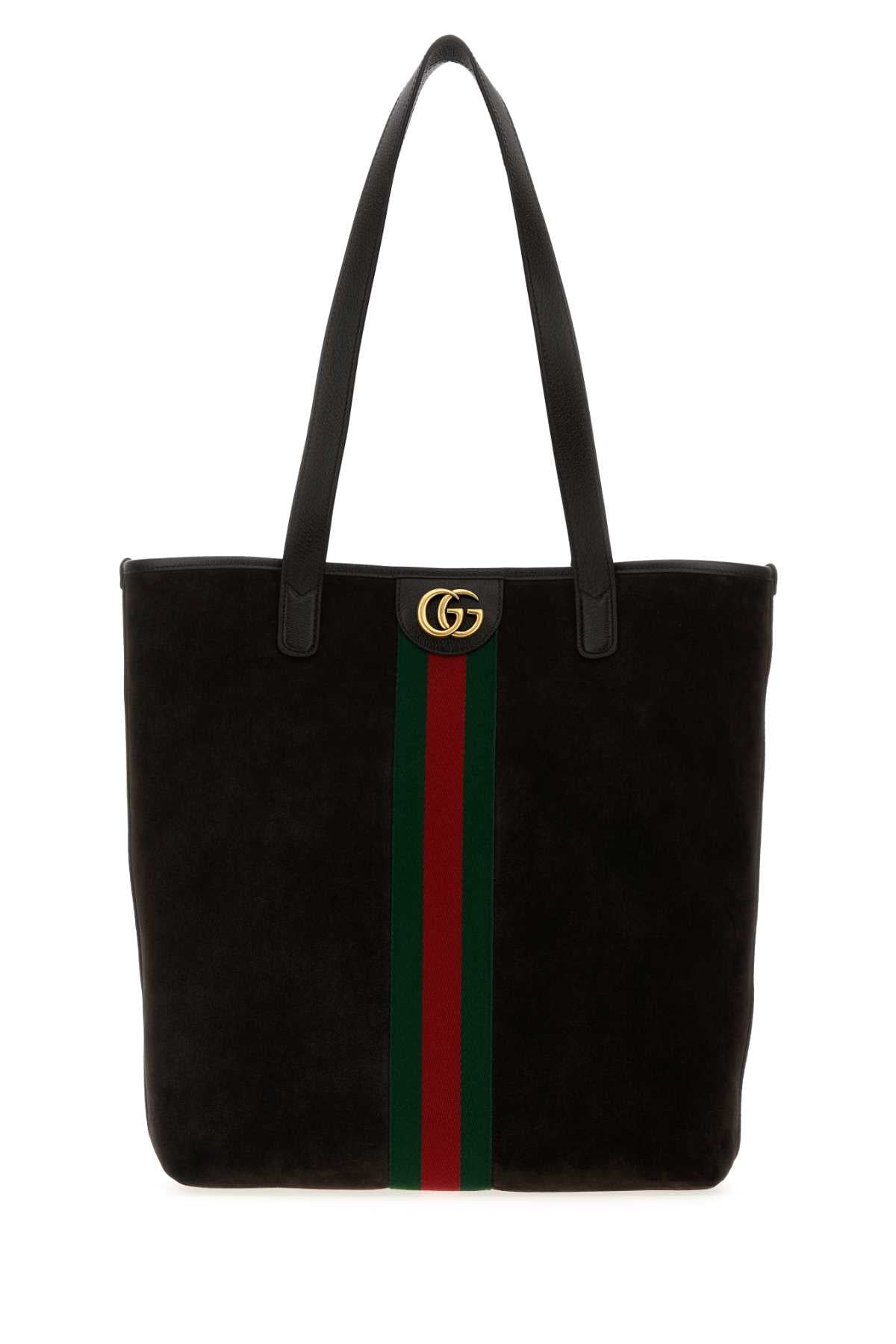 Gucci Men Black Suede Ophidia Shopping Bag