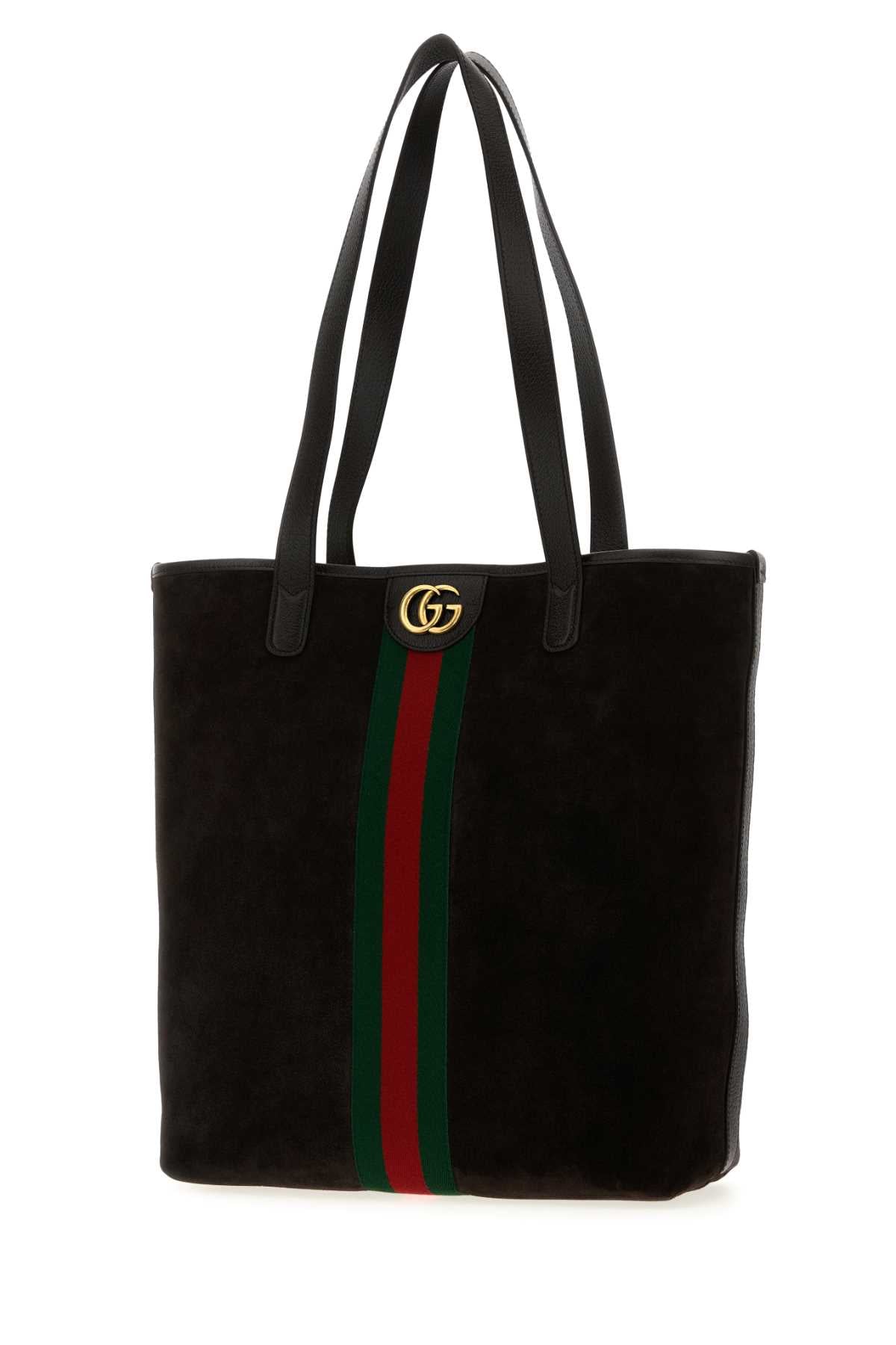 Gucci Men Black Suede Ophidia Shopping Bag