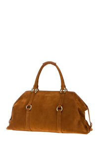 Alexander Mcqueen Men Caramel Suede Farringdon Maxi Handbag