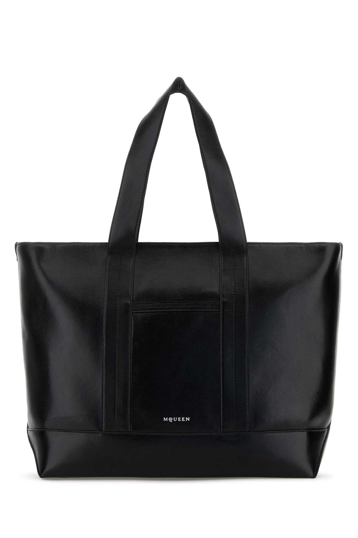 ALEXANDER MCQUEEN Alexander Mcqueen Men Black Leather Shopping Bag