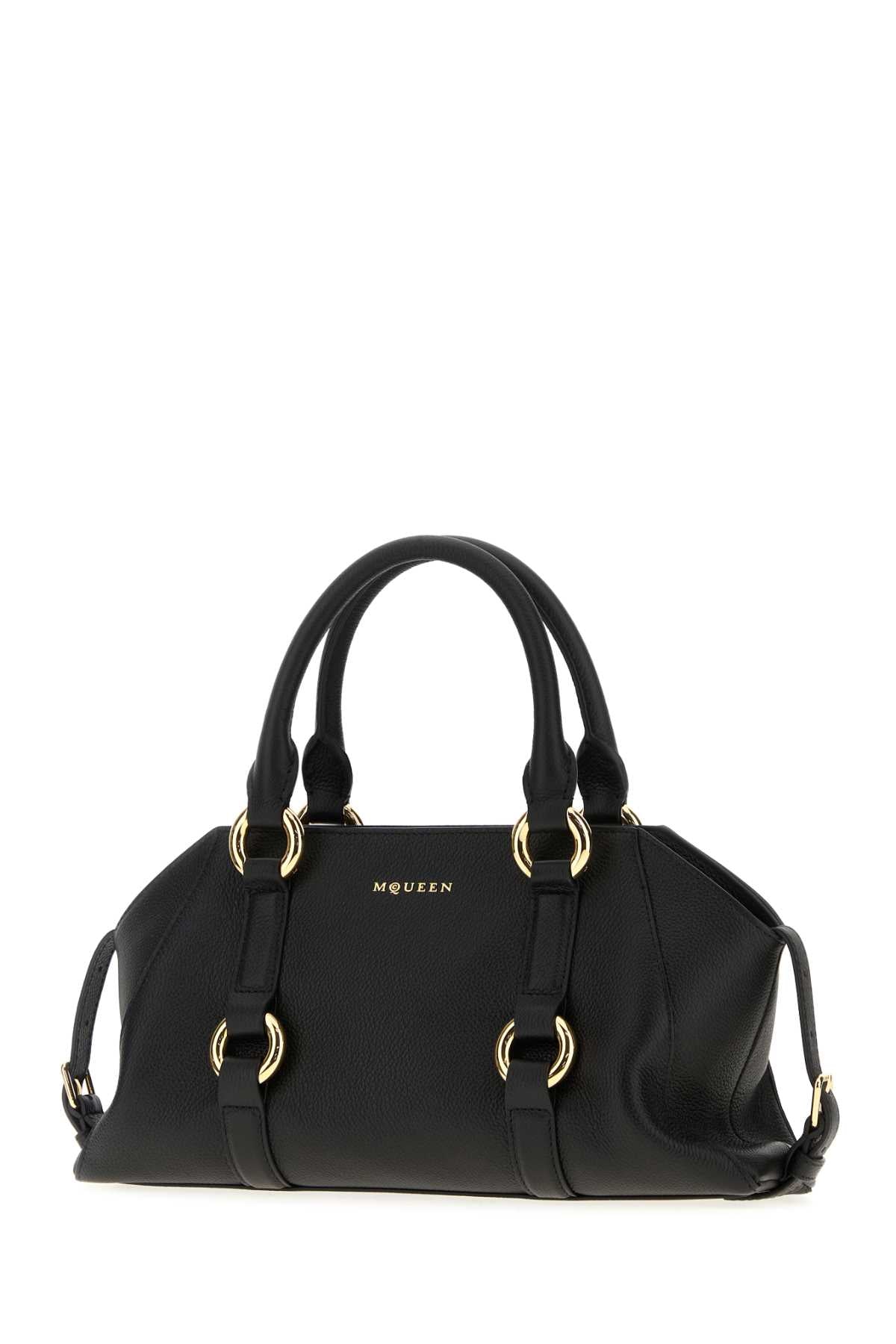 ALEXANDER MCQUEEN Alexander Mcqueen Women Black Leather Small Farringdon Handbag