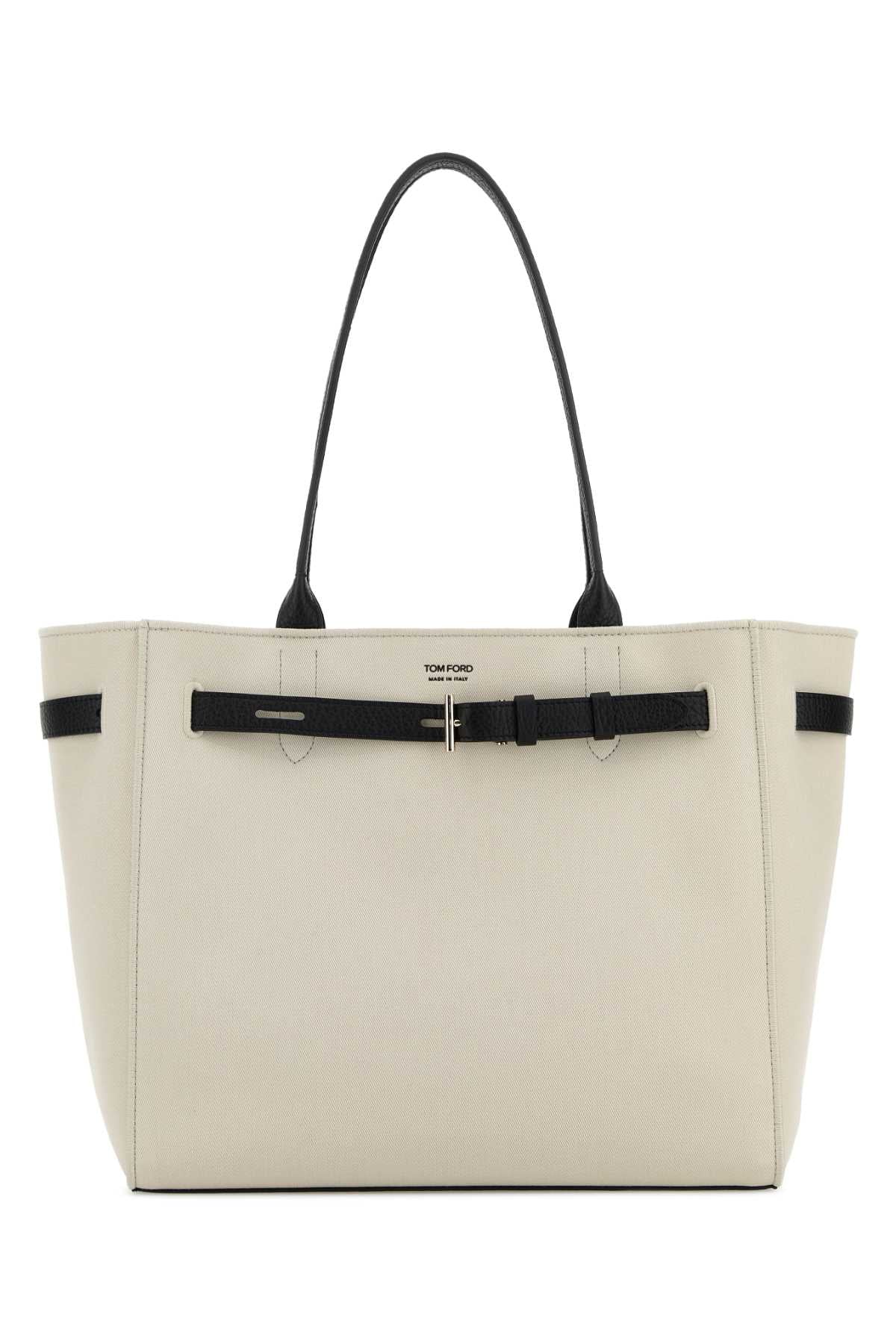 TOM FORD Tom Ford Women Ivory Canvas Shopping Bag